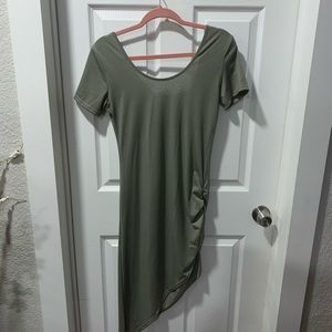 Asymmetrical green tshirt type dress